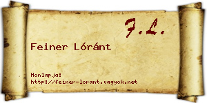 Feiner Lóránt névjegykártya